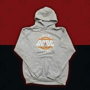 Philcos AC DC High Voltage Hoodie Mens M Gray Graphic Pullover Sweatshirt NWT